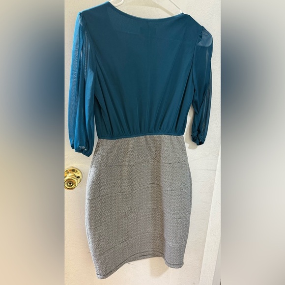 Enfocus Studio Teal and Gray Mini Skirt - Picture 4 of 4
